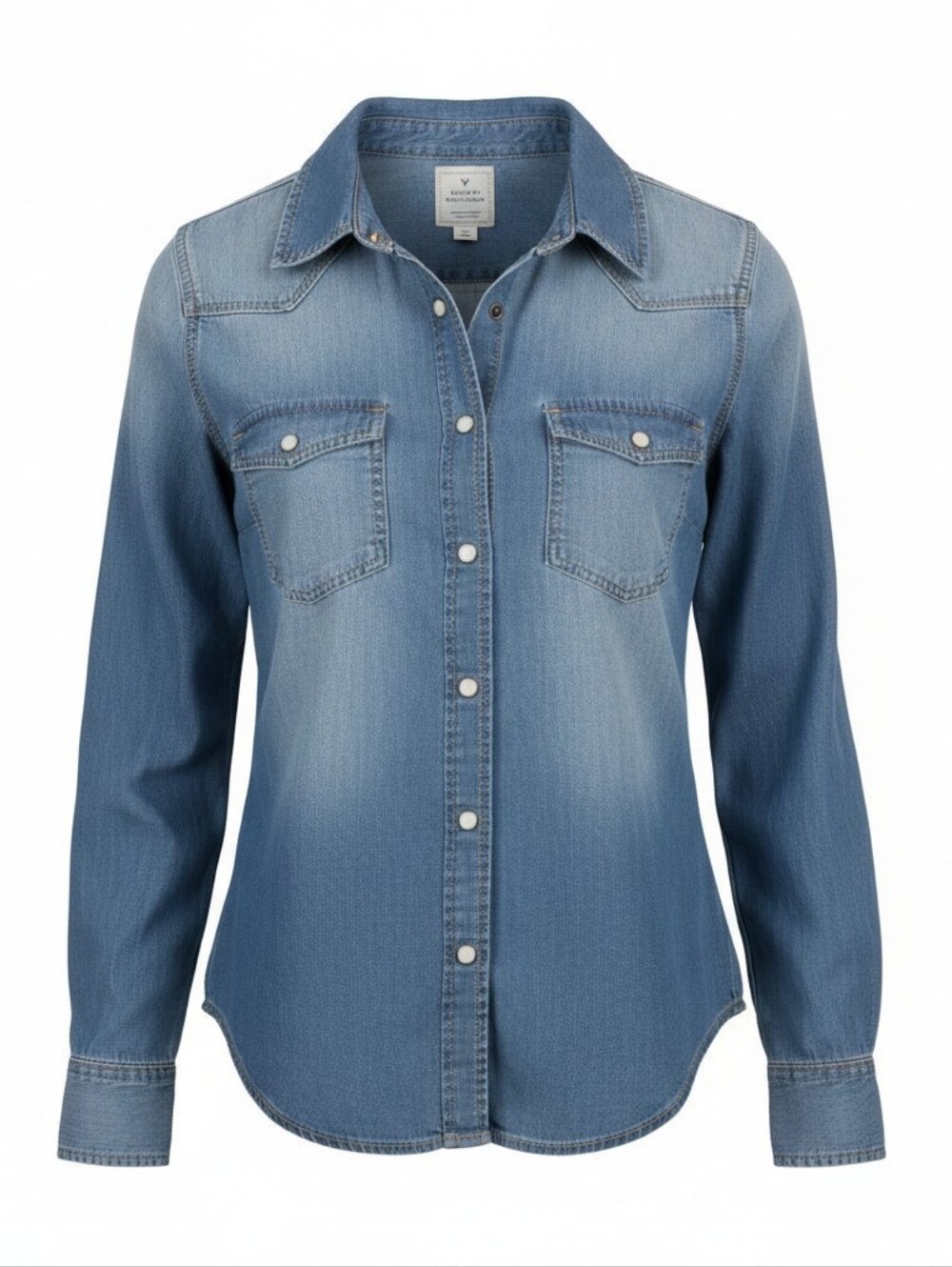 American Eagle Denim Button-Front Western Shirt